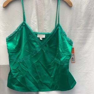 Colsie Teal Satin Camisole with Lace
